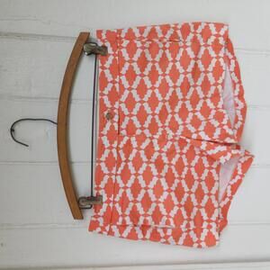 J.CREW Ladies' Orange Patterned Stretch Cotton Low Cut Short Shorts Size 8